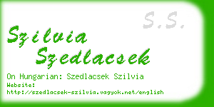 szilvia szedlacsek business card